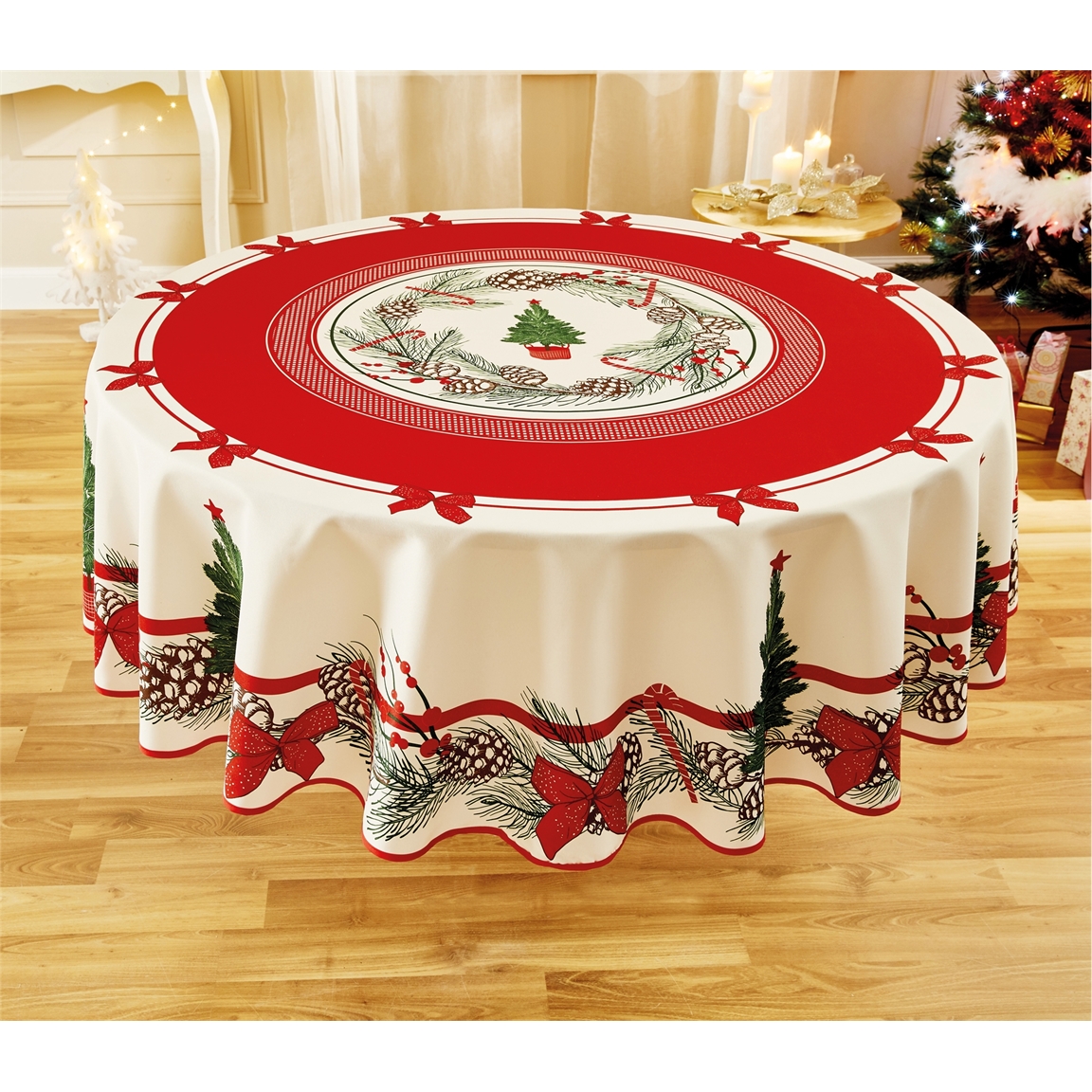 Nappe sapin de Noël ronde