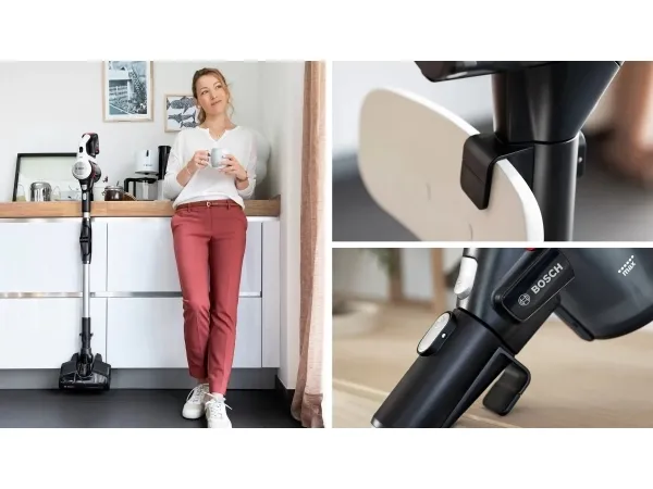 Bosch Unlimited 7 BCS711XXL - Støvsuger - pind/håndholdt (2-i-1) - uden pose - ledningsfri - hvid - 1 batteri, inkluderet oplader