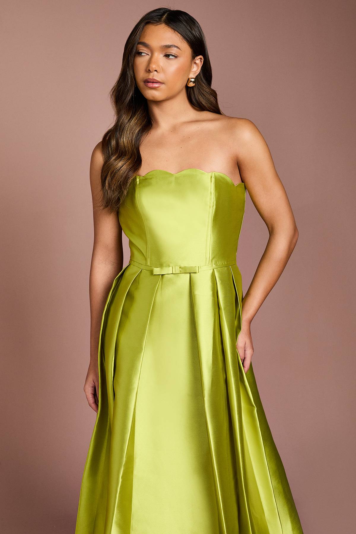 Coast Robe Midi Bustier à Bords Festonnés