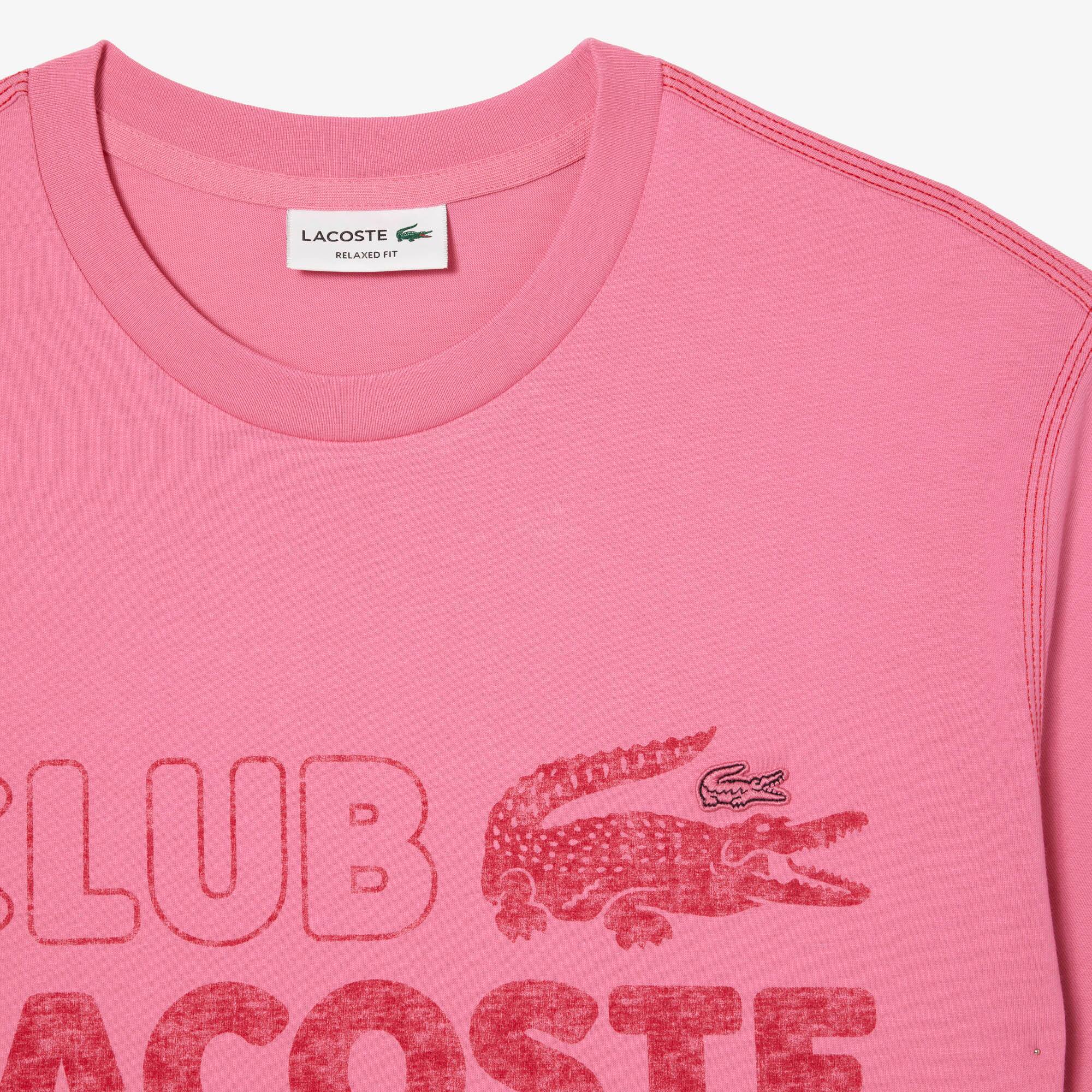 T-shirt homme Lacoste imprimé vintage en coton biologique T-Shirts - Rose - Lacoste - Homme