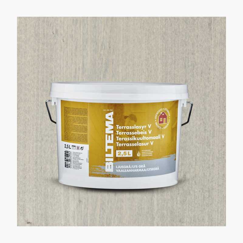 Terrassebeis V, lys grå, 2,5 liter