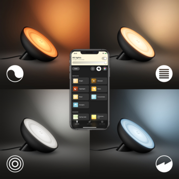Philips Hue tafellamp Bloom zwart - wit en gekleurd licht 7W