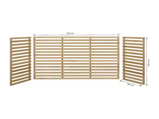 Tête de lit 270 cm bois massif bois naturel TAO