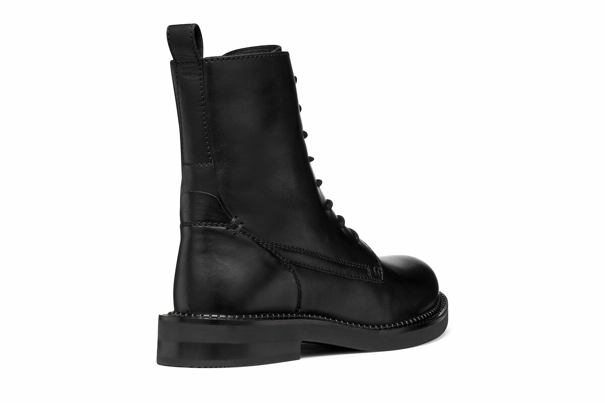 GEOX<br>Botas de tornozelo em couro respirável com cadarços Serilda