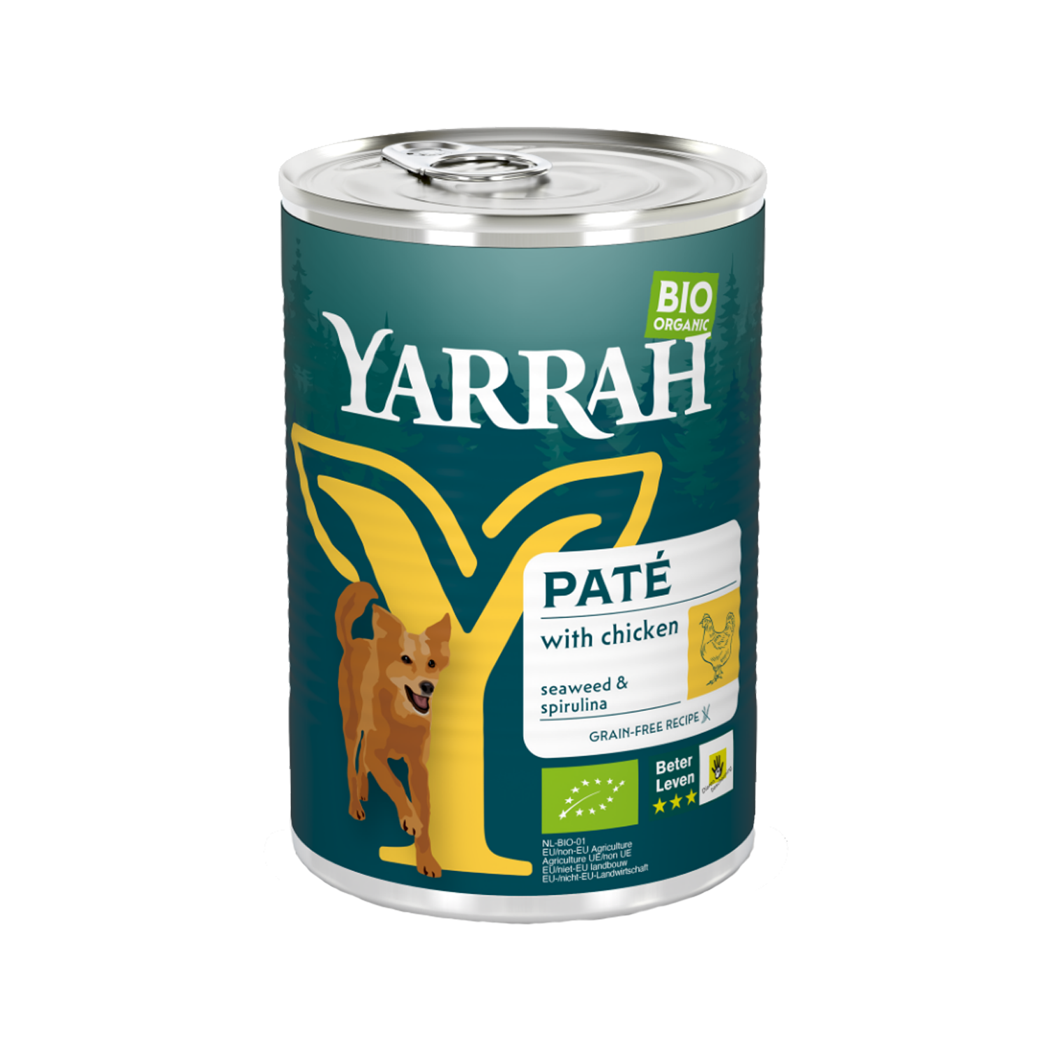 Yarrah - Natvoer Hond Blik Paté met Kip Bio