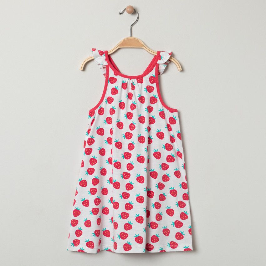 Robe imprimées all-over à bretelles volantées - Blanc