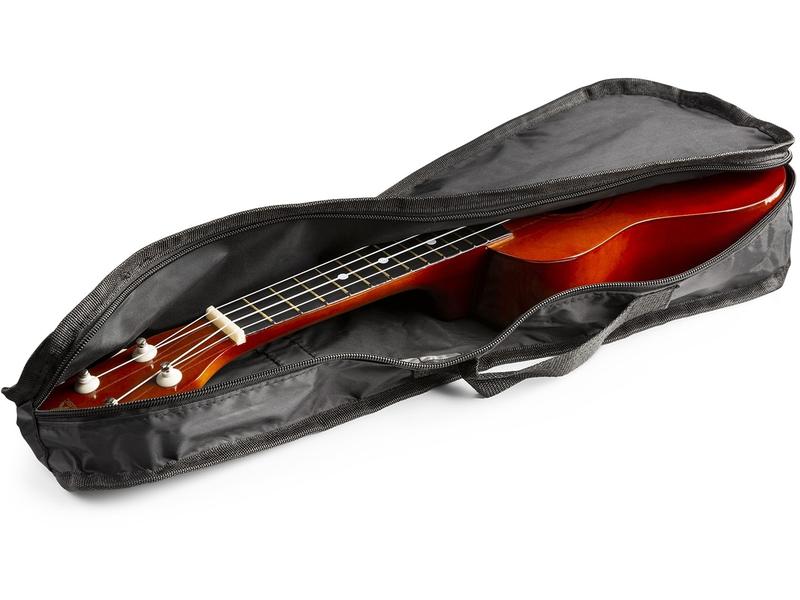 MAX Ukulele UKEY Set Soprano Dunkel Natur 21 Zoll Sopranukulele mit Tasche und Zubehör