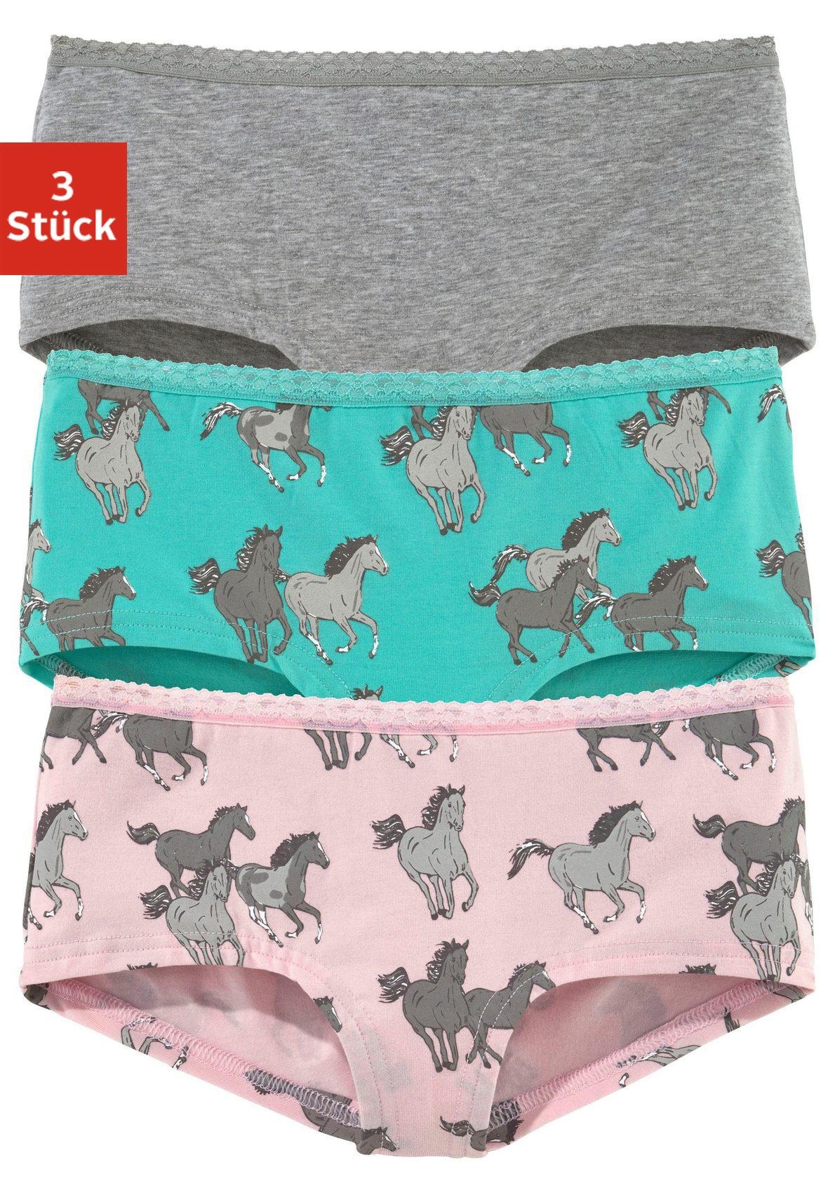petite fleur Panty Packung, 3 Stk. mit Pferde-Druck