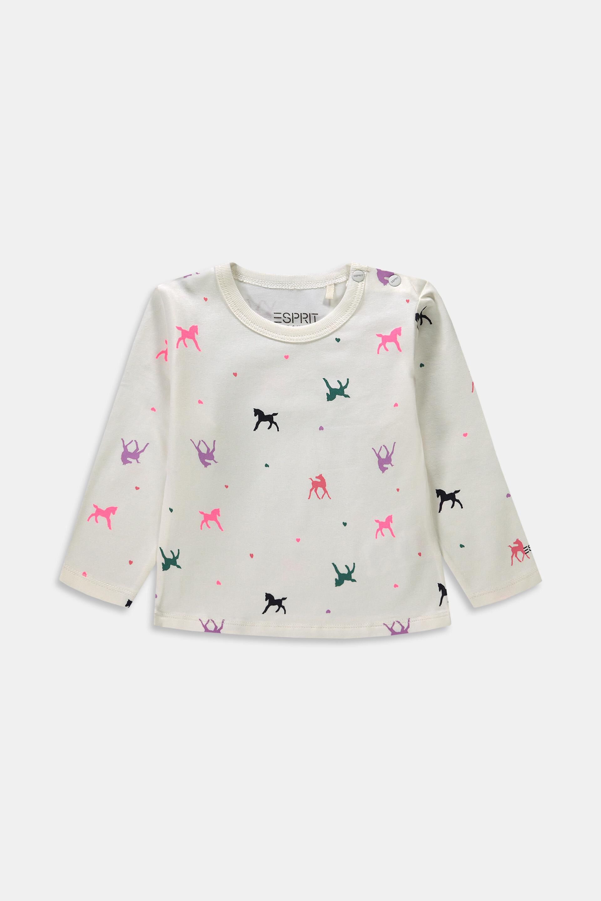 T-shirt à manches longues et imprimé cheval