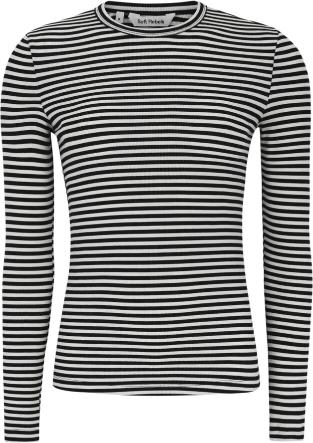 Soft Rebels SRFenja Stripe O-neck Top Black