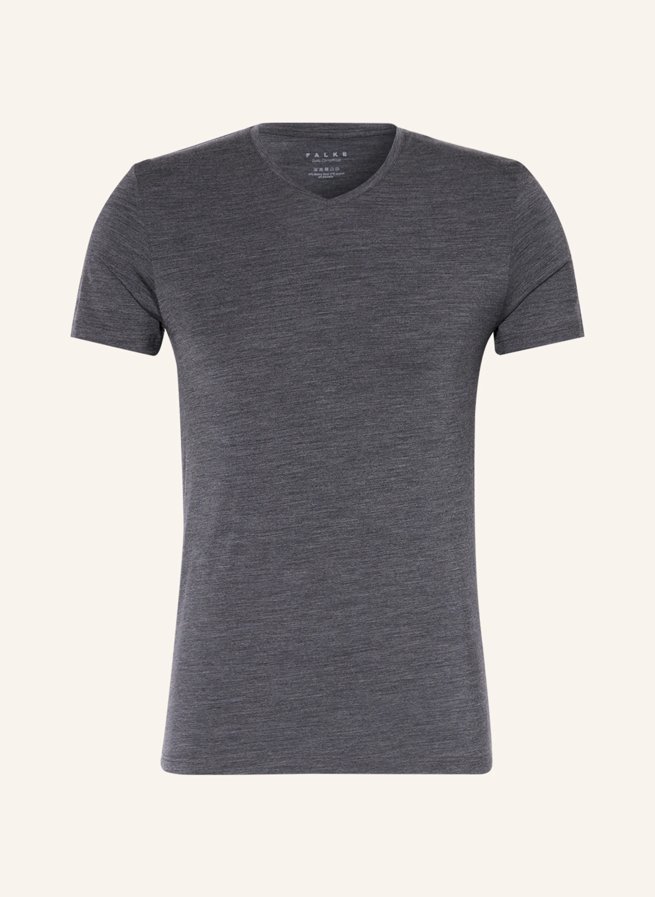 FALKE V-Shirt DAILY CLIMAWOOL mit Merinowolle