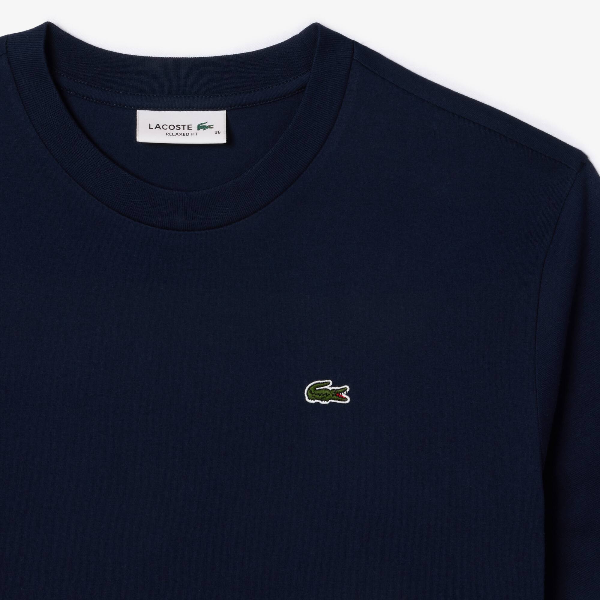 T-shirt relaxed fit en jersey de coton pima léger T-Shirts - Bleu - Lacoste - Femme
