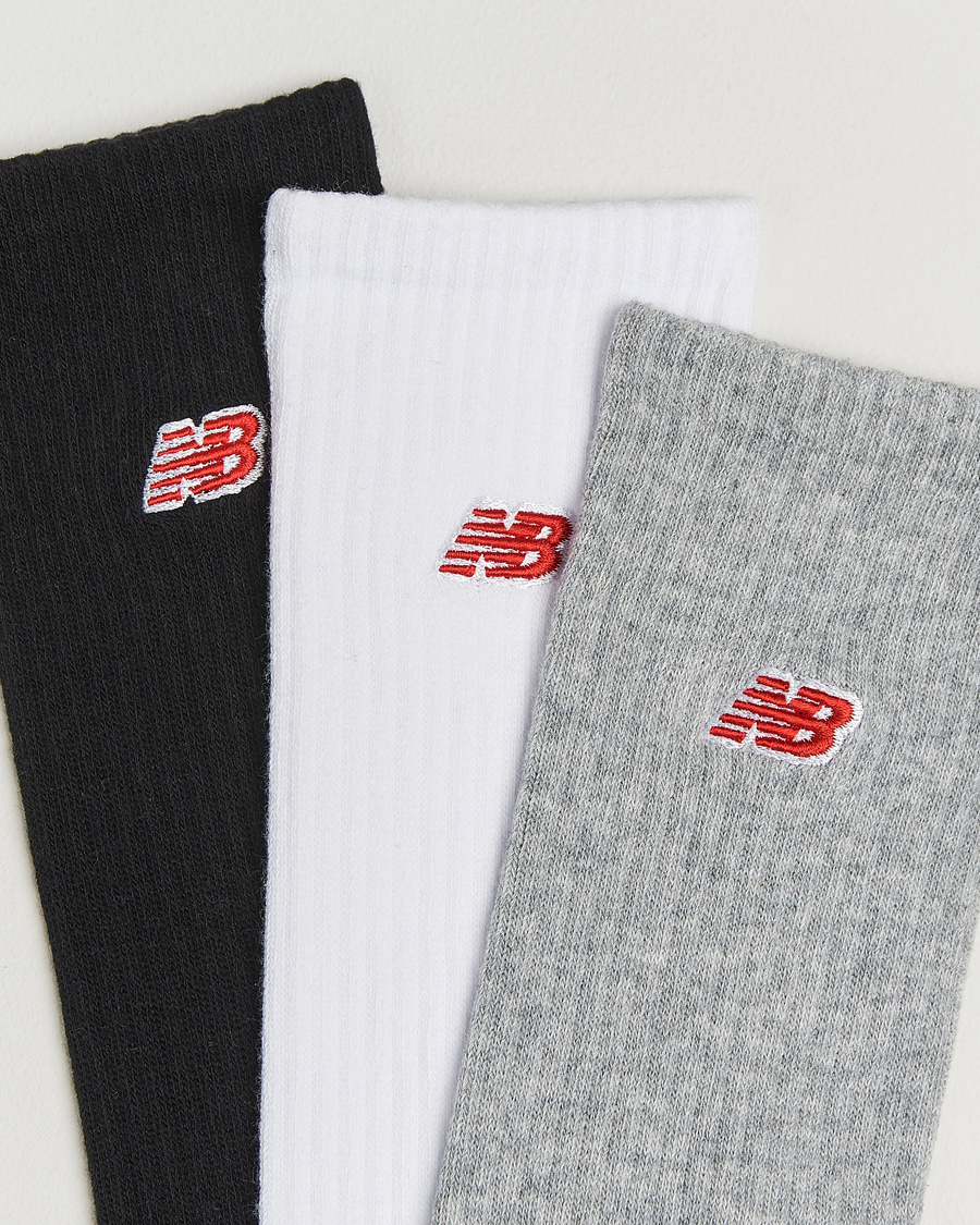 New Balance 3-Pack Patch Logo Socks White/Grey/Black