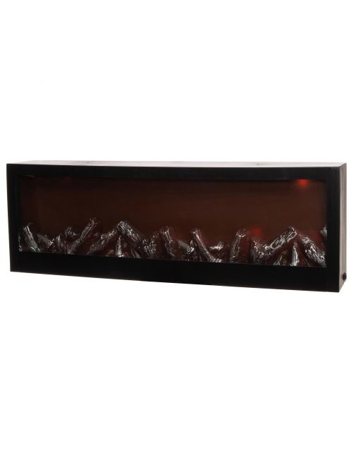 Anna's Collection Haard Met Ledverlichting - Kerstverlichting - 60x20x10 cm Zwart