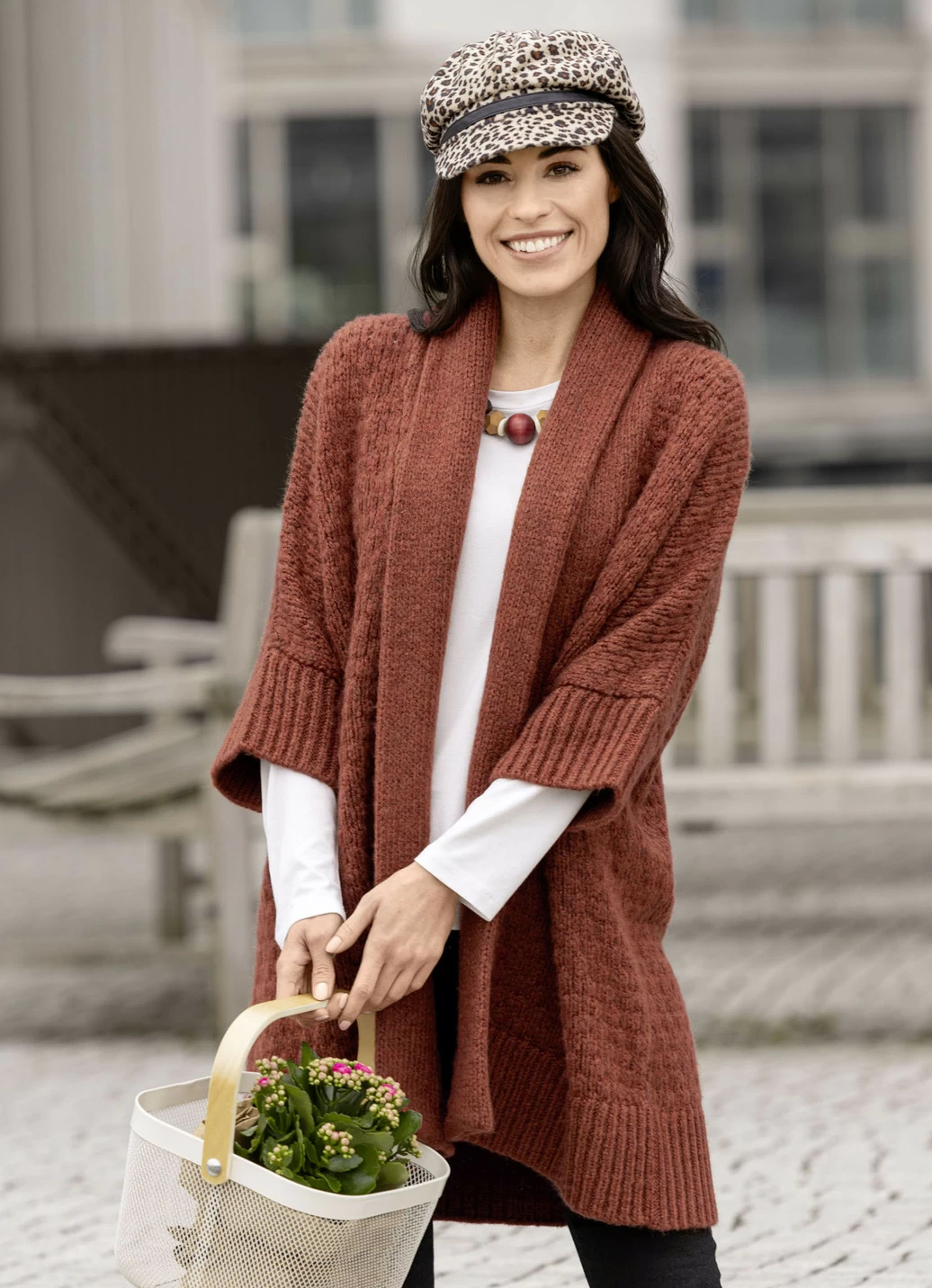 Strickjacke in Longform