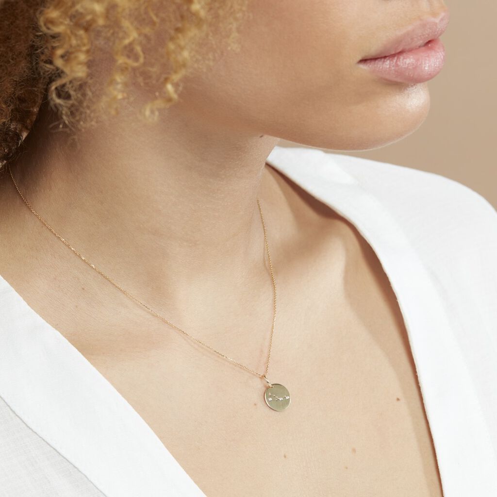 Pendentif Or Jaune Astraea Oxyde De Zirconium