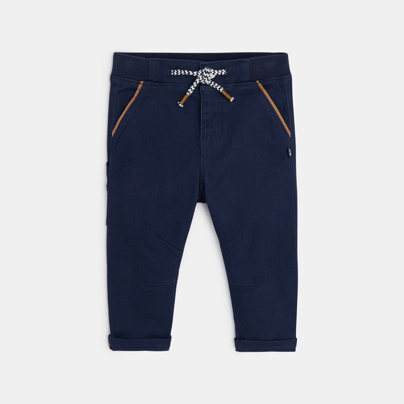 Pantalon worker en twill bleu bébé garçon Bleu