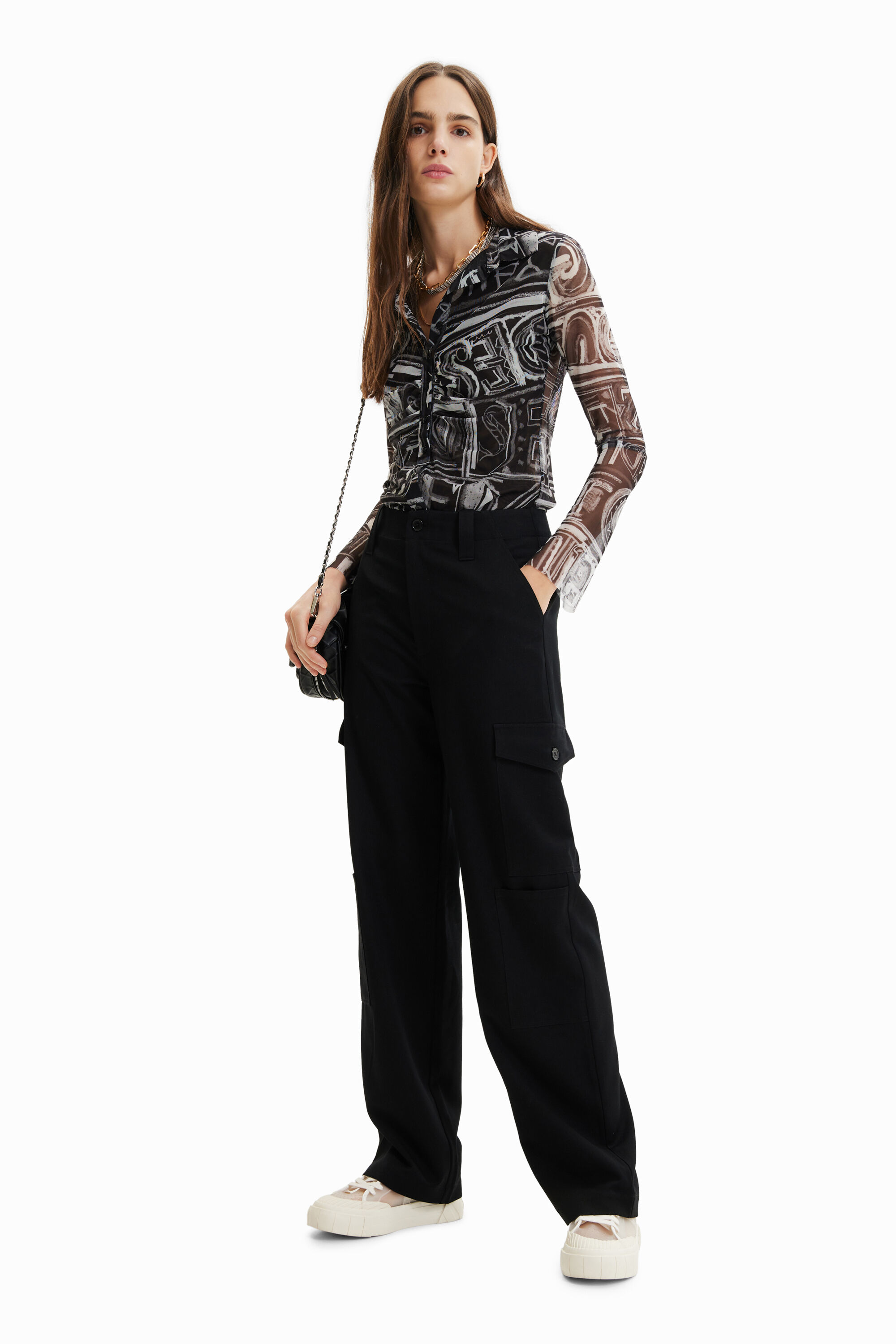 T-shirt court slim tulle