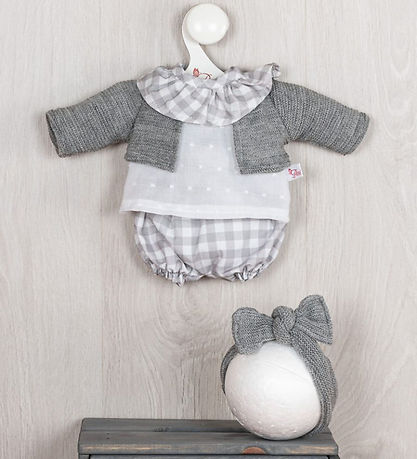 Asi Puppenkleidung - 36 cm - Koke - Grau/Weiß