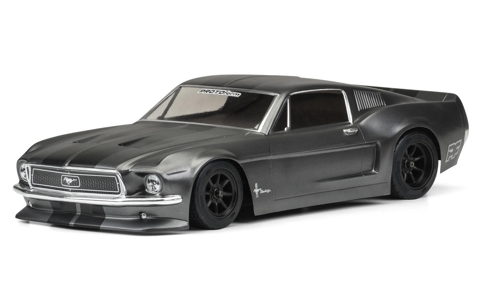 Karosserie Ford Mustang 1968 unlackiert, 1:10Vintage Trans-Am Karosserie für Tourenwagen