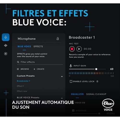 Microphone Logitech G Yeti GX gaming RVB dynamique avec LIGHTSYNC, USB