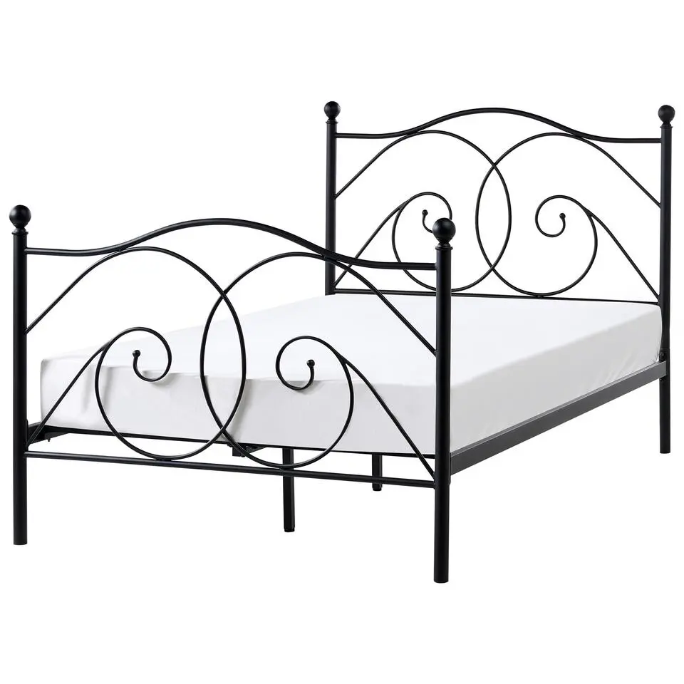 DINARD - Tweepersoonsbed - Zwart - 120 x 200 cm - Metaal