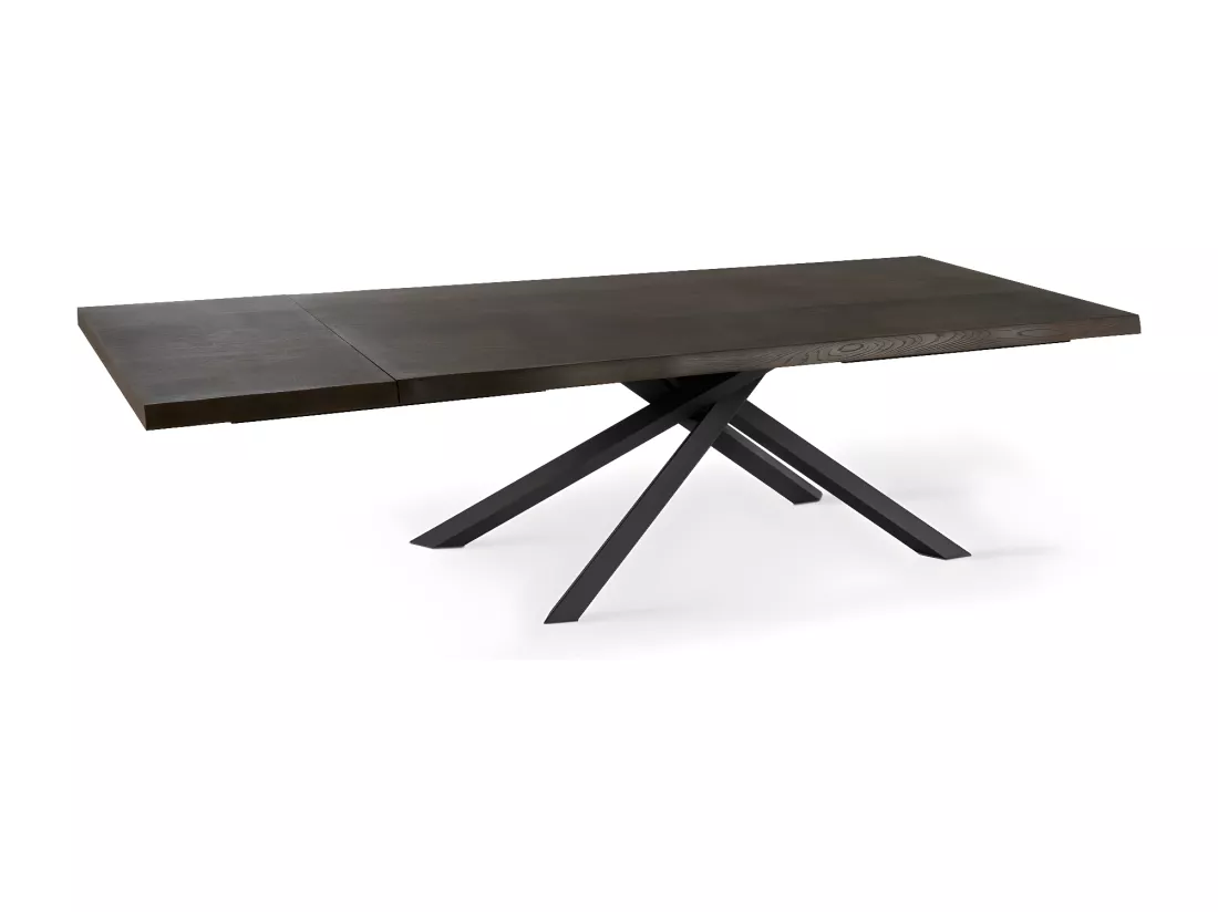 Spike Table Extensible (200/300 x 100 cm) en Frêne Noir