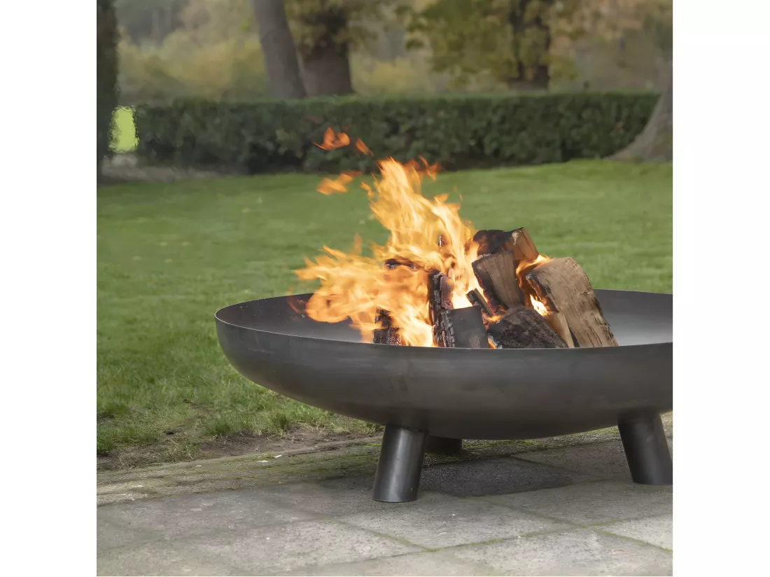 Brasero en métal - Coupe ronde - D 100 cm x H 30 cm - Noir
