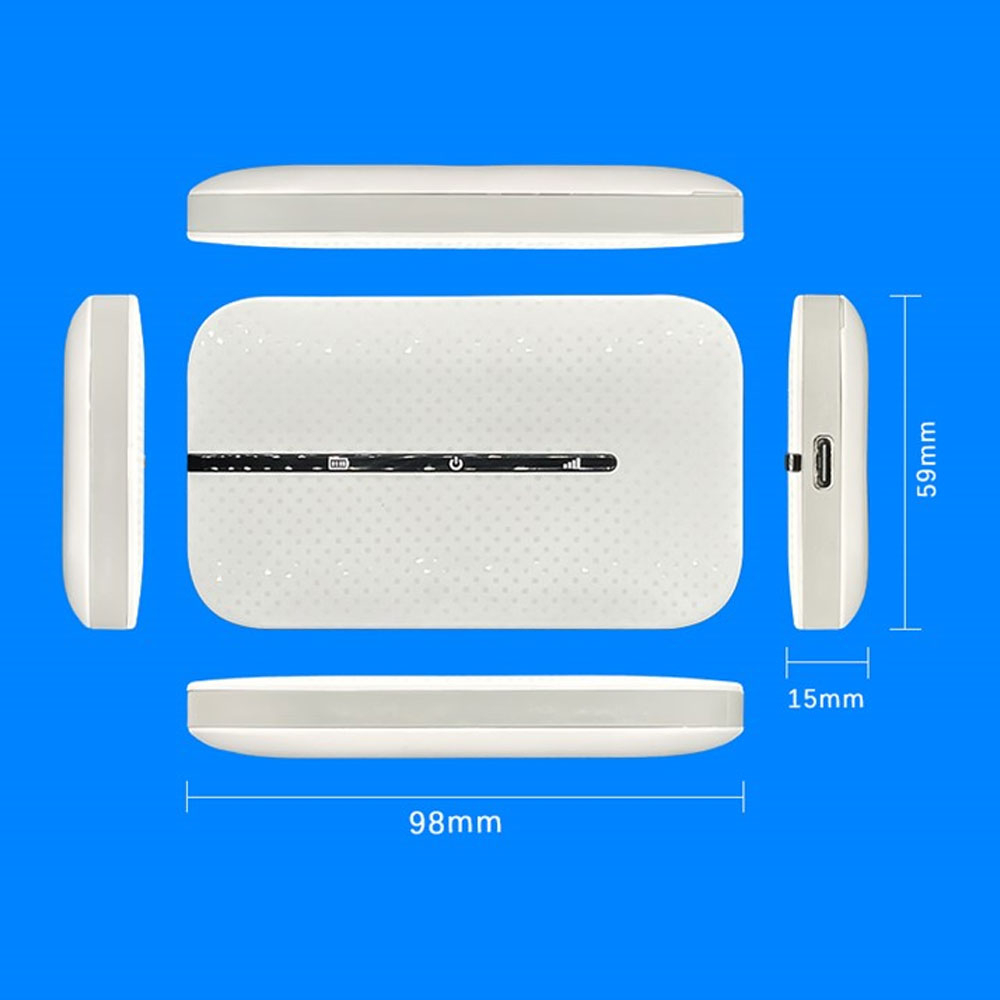 (150 Mbit/s) Portabler Mobiler Hotspot 4G / 3G / LTE Wlan Router   Micro SIM Karten Slot und integrierter Akku 2100mAh - Weiss