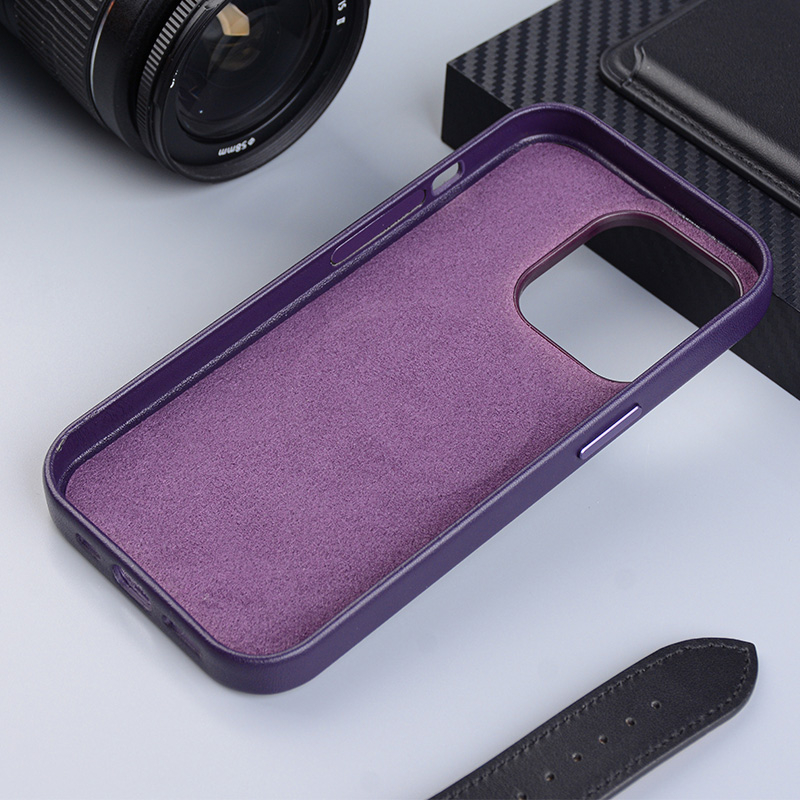 iPhone 14 Pro MagSafe Leder Case Schutzhülle - Violett