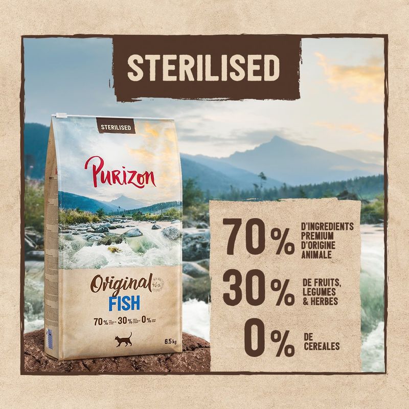 Purizon Sterilised Adult poisson - sans céréales ✓ pas cher