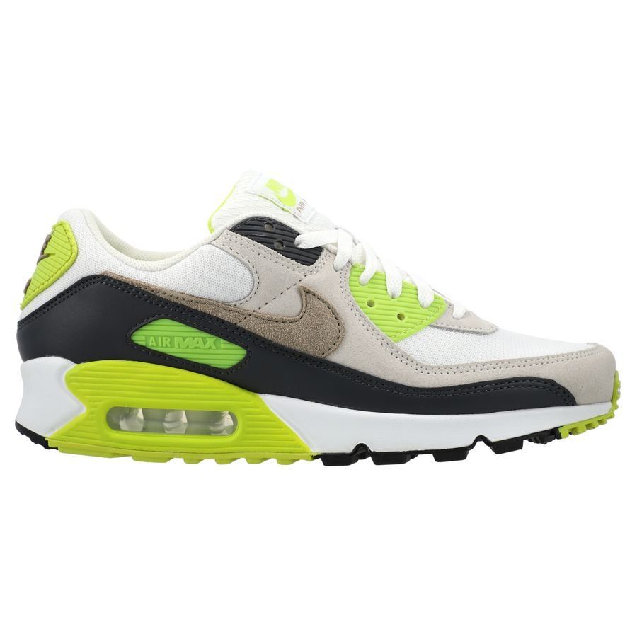 Nike Chaussures Air Max 90 - Blanc/Kaki/Jaune Fluo/Gris