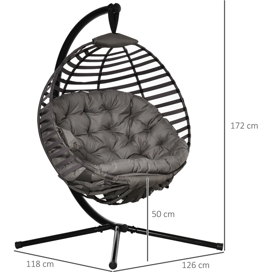Outsunny Hängesessel mit Kissen braun