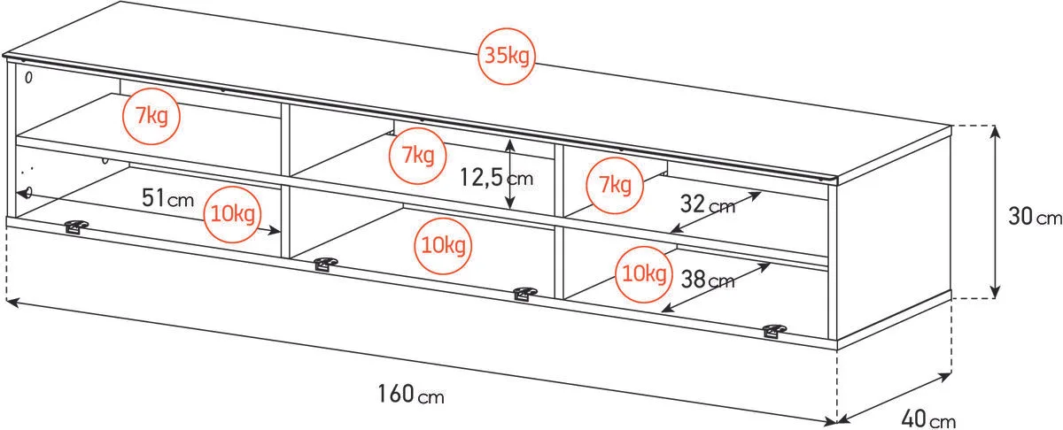 Meliconi Lulea 160 Meubles TV