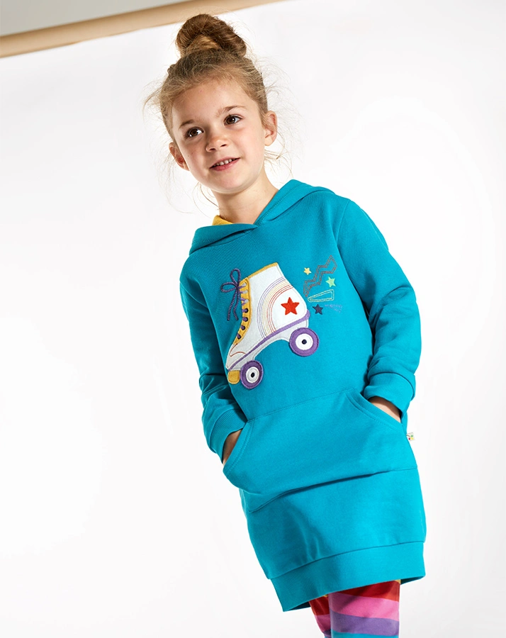 Kapuzen-Sweatkleid HARRI - ROLLER-SKATE in blue