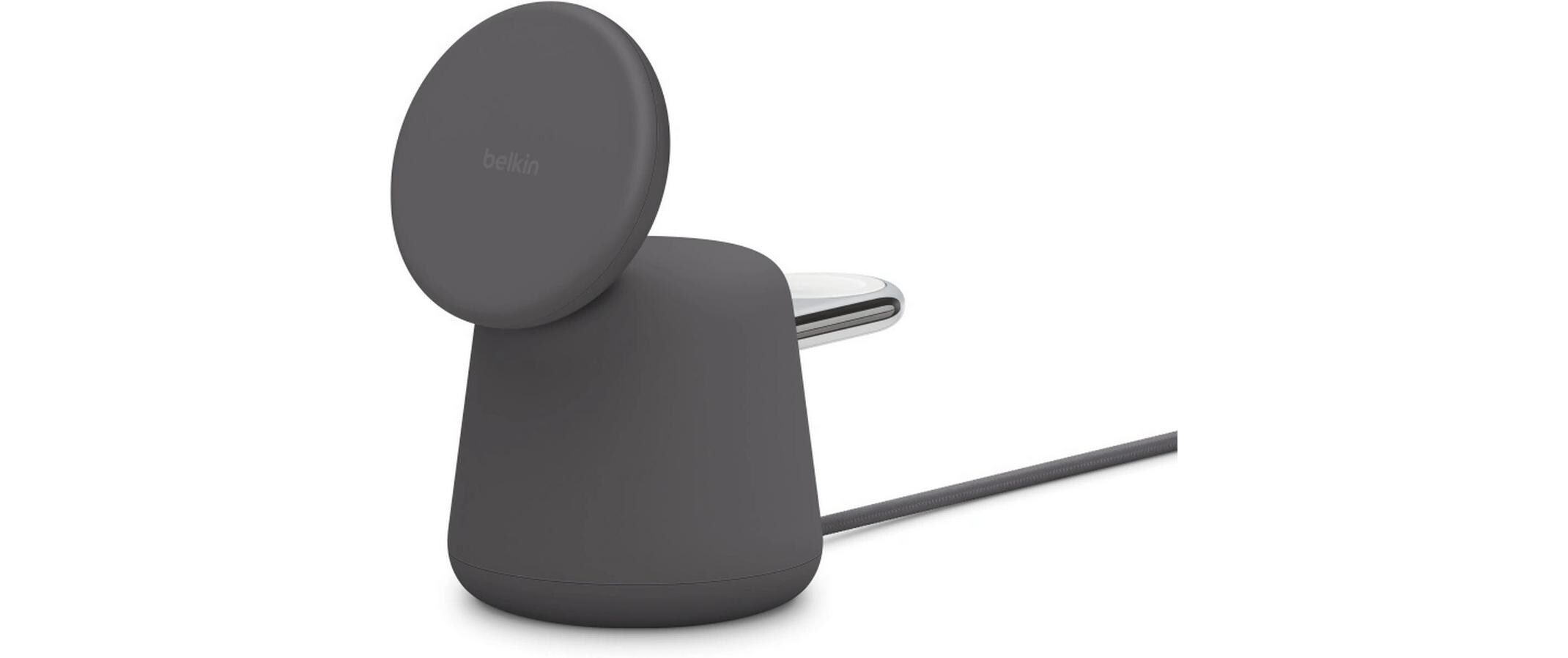 Wireless Charger Boost Charge Pro Dunkelgrau<br>Kabellose 2-in-1-Ladestation mit MagSafe (15 W)