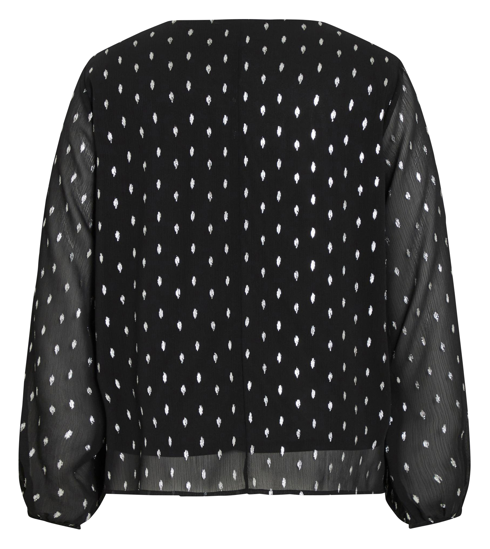MINJA - Blouse col V imprimée pois | Noir