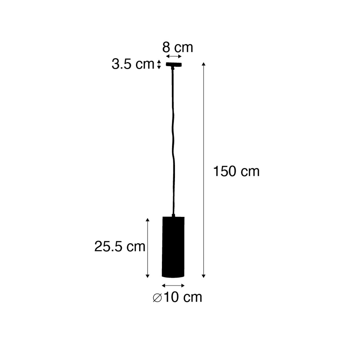 Design hanglamp donkerbrons incl. rail adapter 1-fase - Iconic Tubo