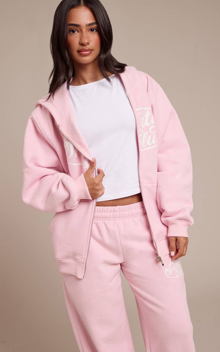 Rose Bébé Sweat À Casynthétiqueche Zippé En Molleton De Coton Sports Club Petite