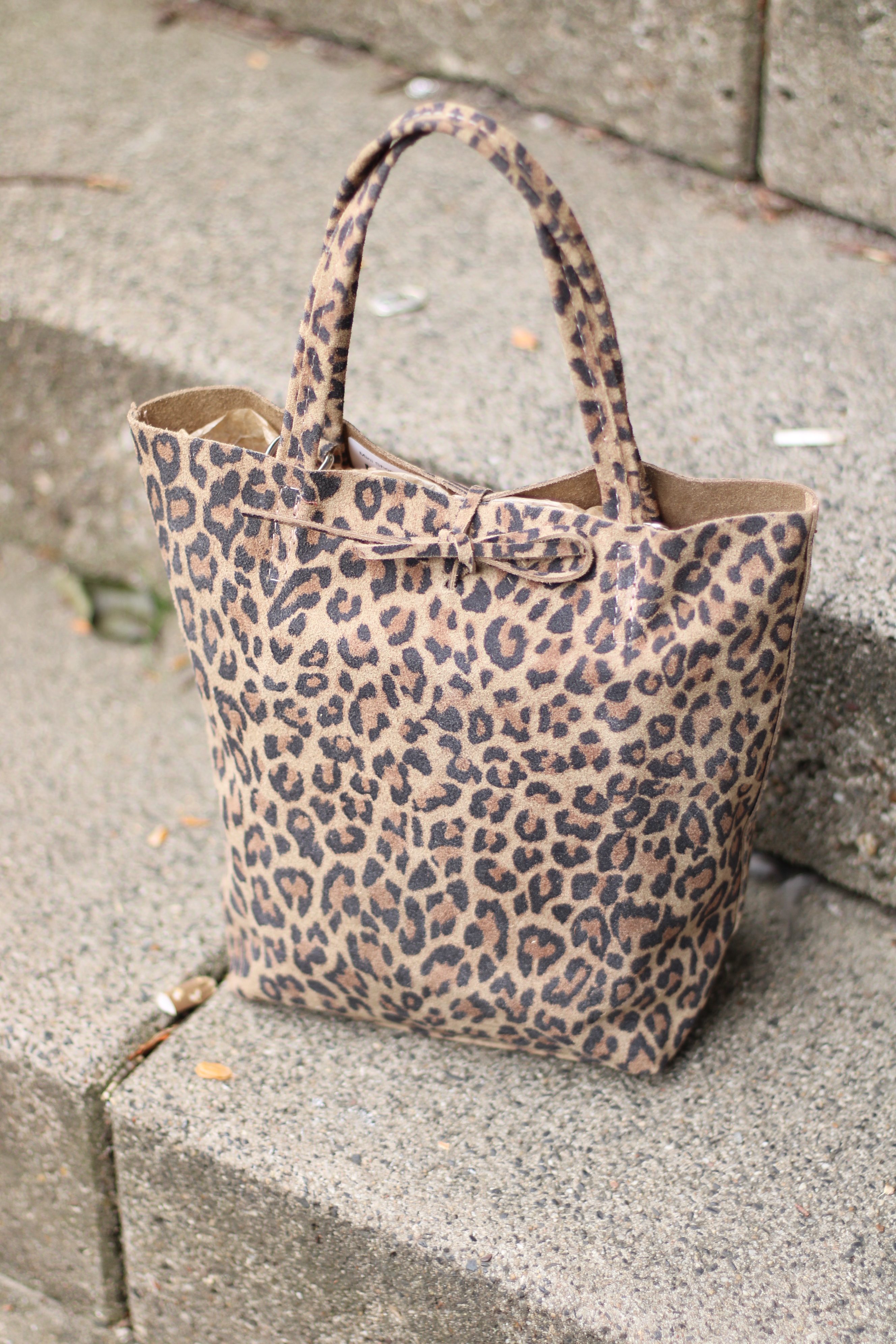 Mini Shopper - Suede Luipaard