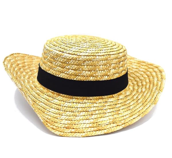 Solhatt med svart stropp