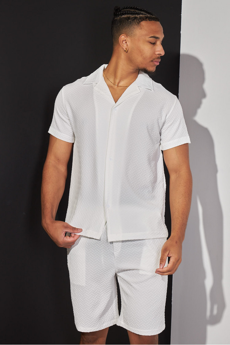 Ensemble 2 pièces chemise + short blanc