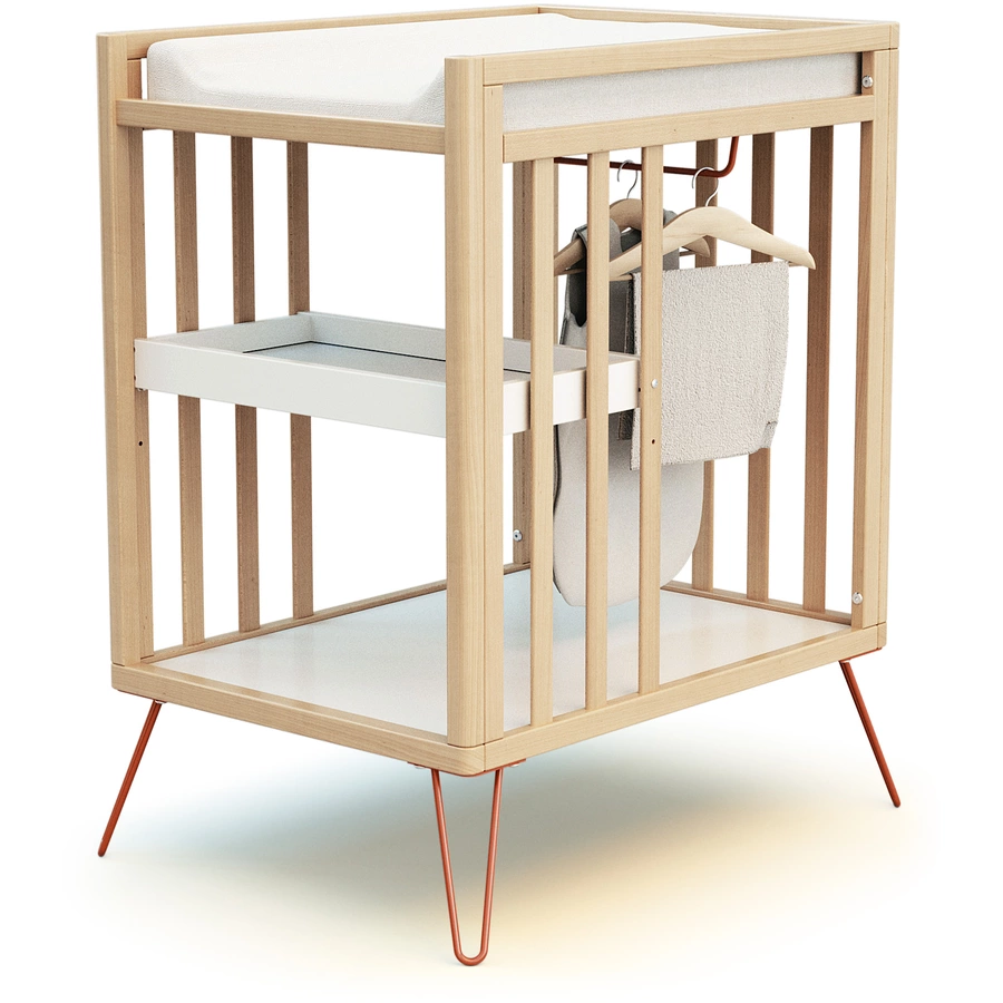 JURABABY Wickeltisch multifunktional Only Retro Buche Terracotta