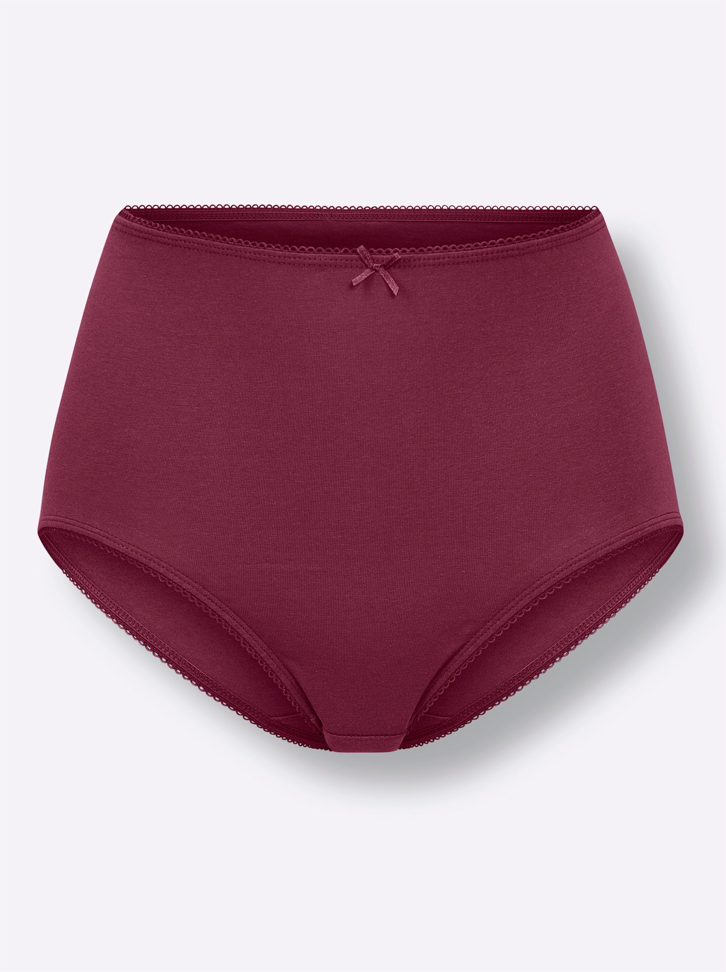 wäschepur Taillenslip in 2x rauchblau-bedruckt + 1x rauchblau + 1x bordeaux