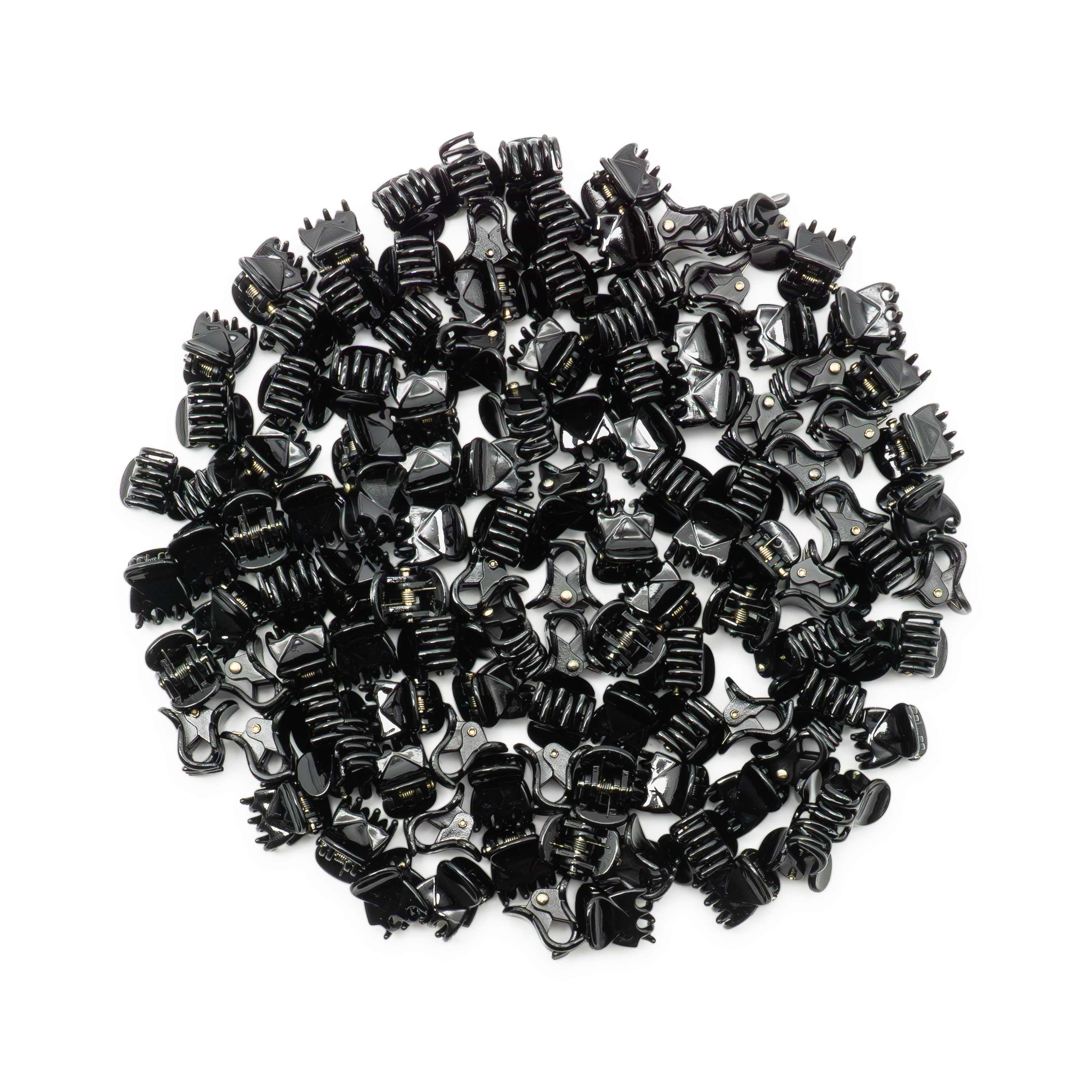 (120er Set) 15mm Mini Haarspangen Klammer Krallen Clips Haarschmuck - Schwarz