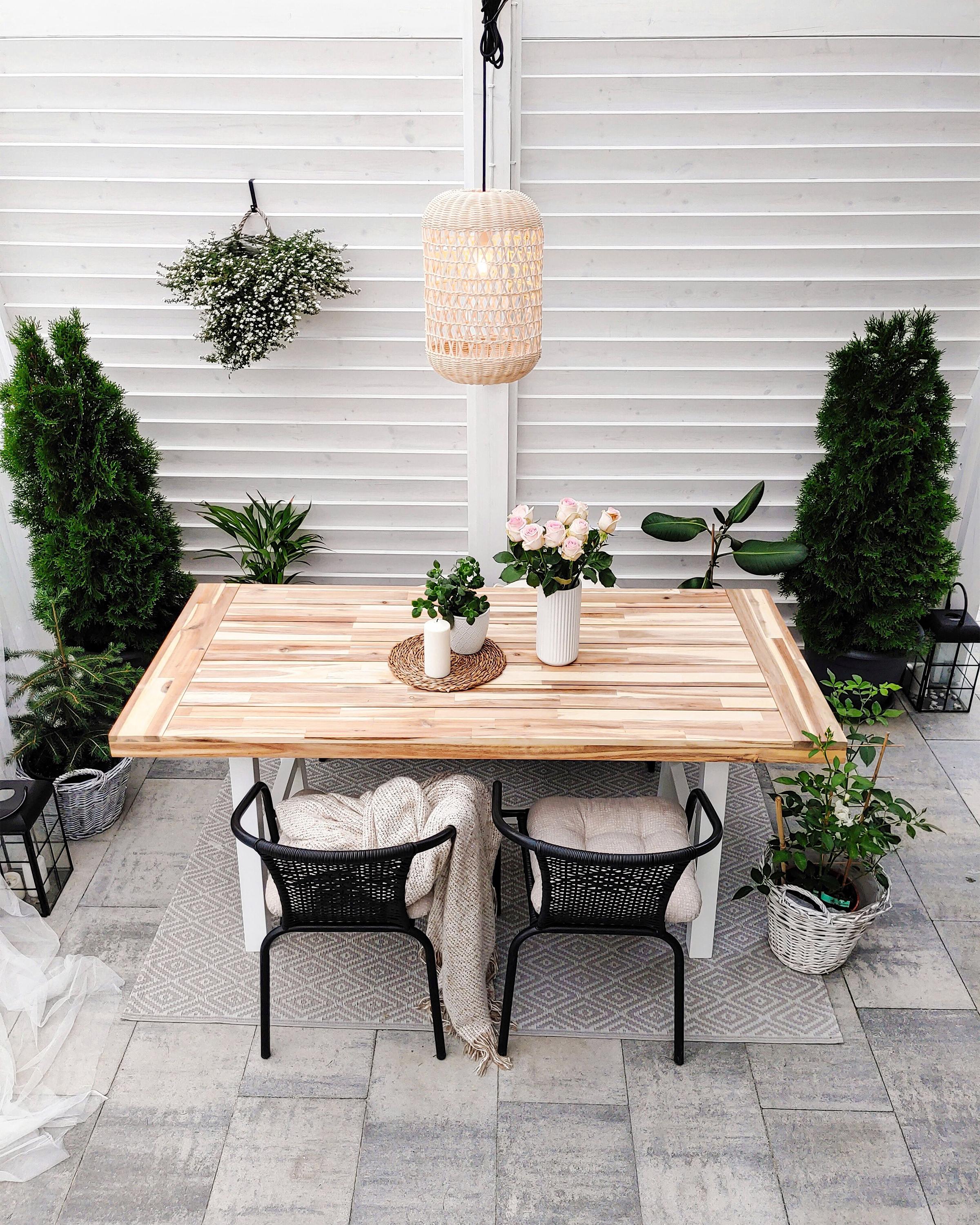 Tuin eettafel SCANIA 170 cm 80 cm Acaciahout Wit