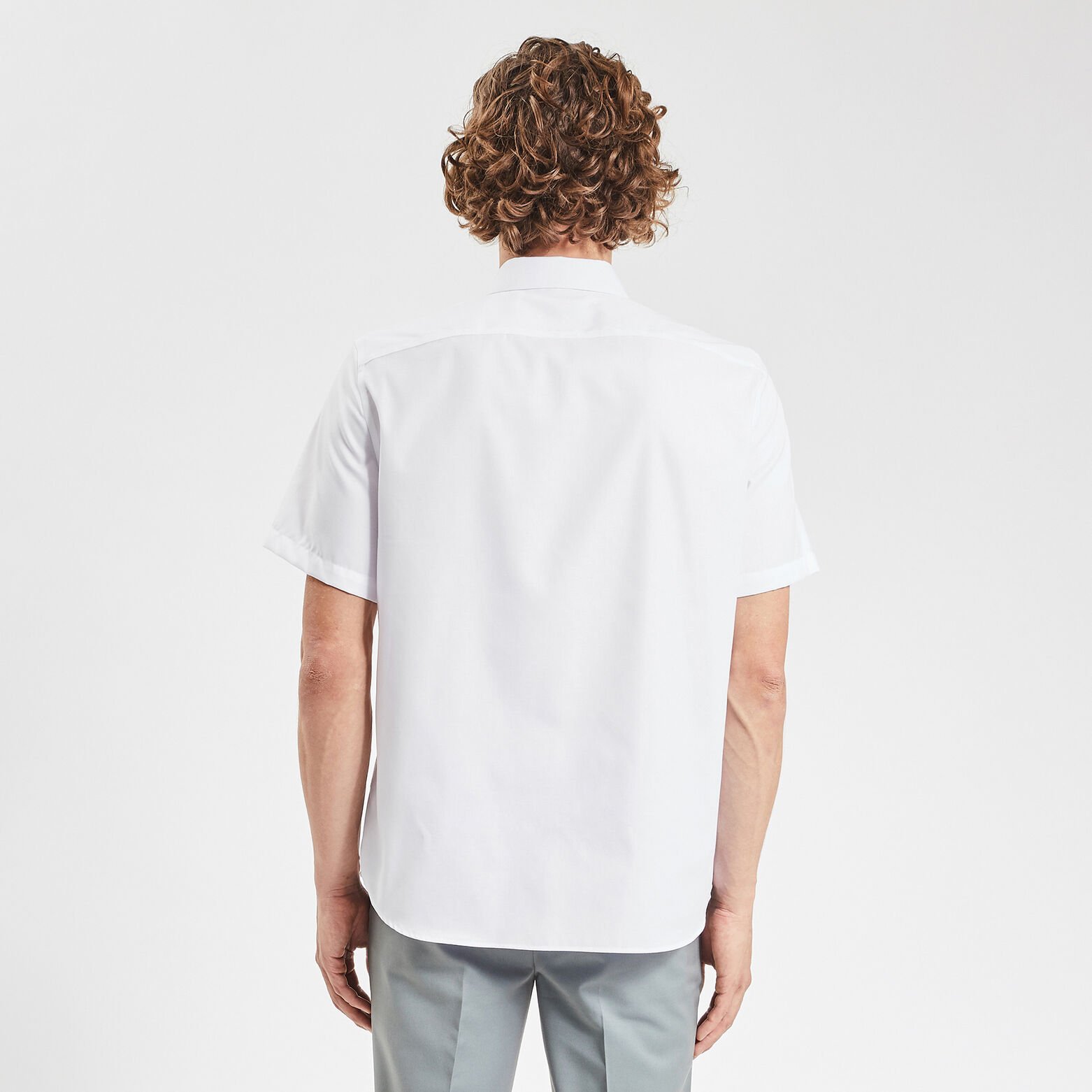 Chemisette regular sans repassage unie coton Blanc
