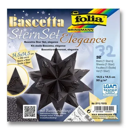 Folia Bascetta-Stern Set schwarz