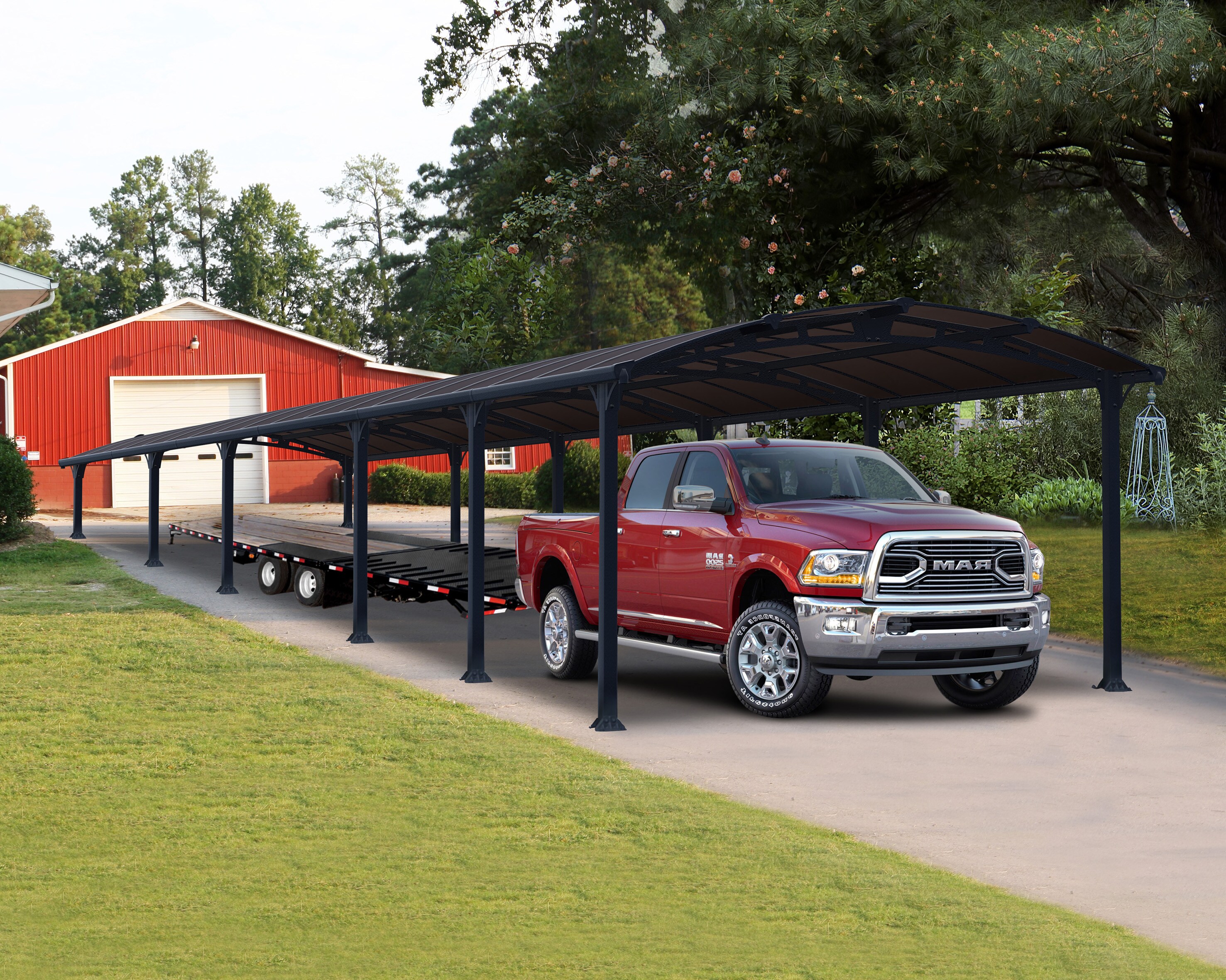 Palram Canopia Arcadia Carport, anthrazit 1285,5x359x242 in cm (LxBxH)