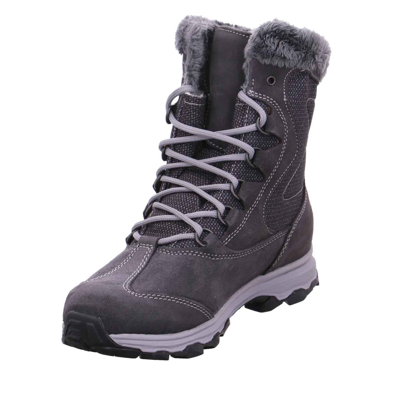 MEINDL Snowboots Damen Grau Leder  mit Gore-Tex